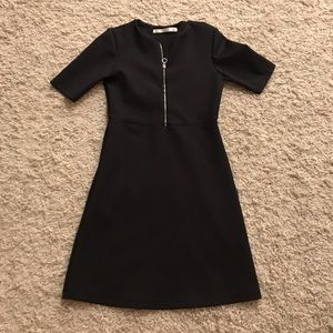 Zara Black slight a line zipper dress